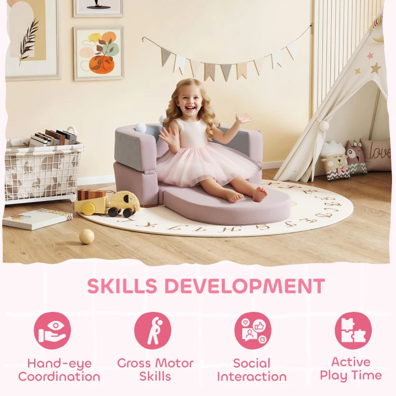 AIYAPLAY Schaumblocks für Kinder, frühkindliche Entwicklung mit Kissen Lernspielzeug zum Klettern und Krabbeln Rosa