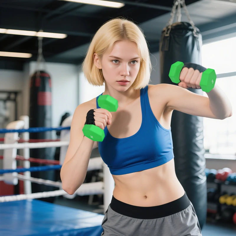 SPORTNOW Hantelset mit Aufbewahrungsgestell, Set mit 6 Hanteln für Fitness-Training, 2 x 1kg, 2 x 3kg, 2 x 5kg(m-9)
