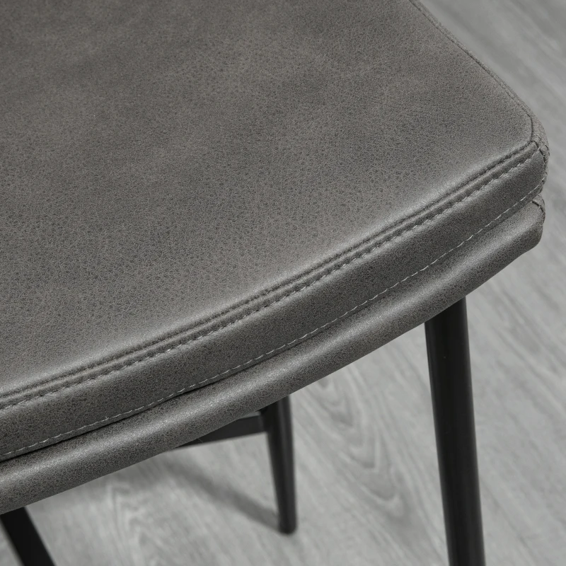 HOMCOM Juego de 2 taburetes de bar, asientos acolchados, armazón de acero, capacidad de 120 kg, Gris