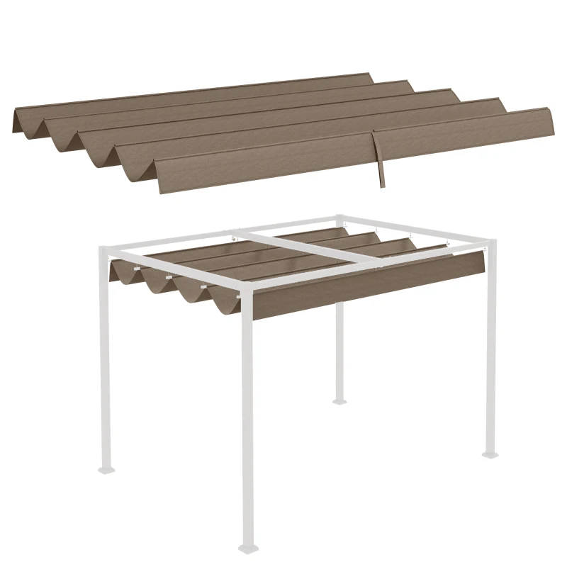 Outsunny Ersatzdach für 2,85 x 2 m Gartenpavillon, ausziehbar, einfache Montage, Polyester, Kaffee