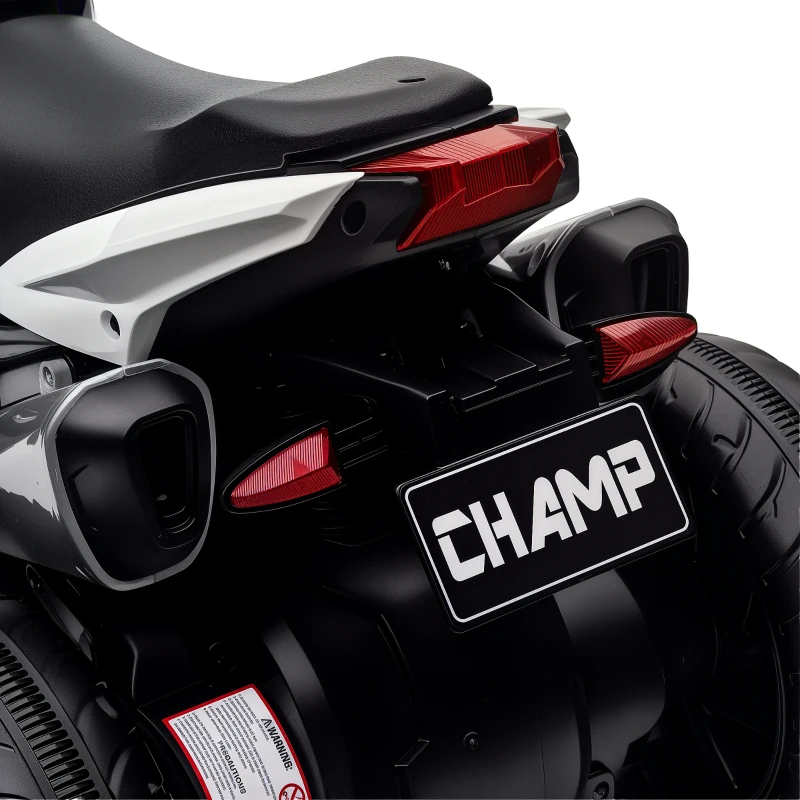 HOMCOM Moto électrique enfants 3 roues 6 V, voiture électrique enfants 3 à 5 ans, effets lumineux et sonores, 86x42x52cm, noir(m-9)
