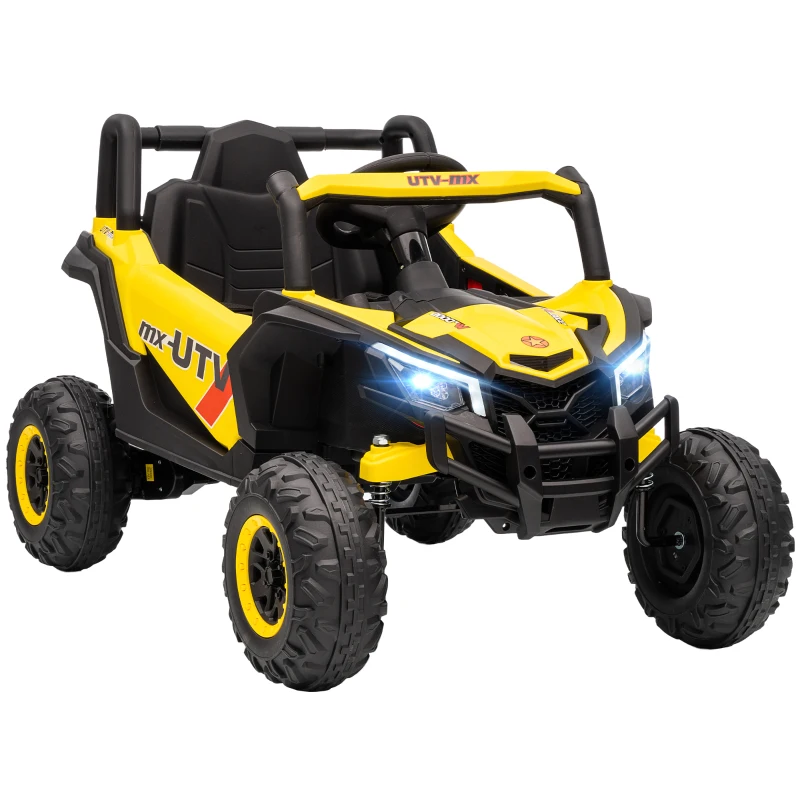 AIYAPLAY Kinder-Elektroauto UTV 12 V, Kinder-Elektro-Buggy mit Fernbedienung, 96 x 61 x 56 cm, Gelb