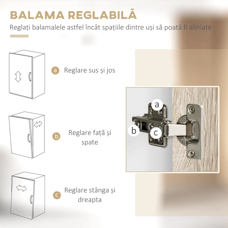 Homcom Bufet Bucatarie Alb & Lemn – Compartimentare Moderna & Practica(m-8)
