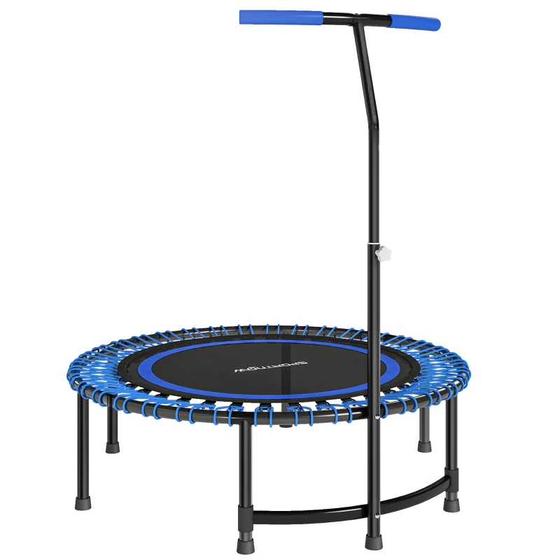 SPORTNOW Fitness-Trampolin Ø145 cm mit verstellbarem T-Griff an 5 Positionen, 36 Bungee-Seile und Kapazität 150 kg, Blau