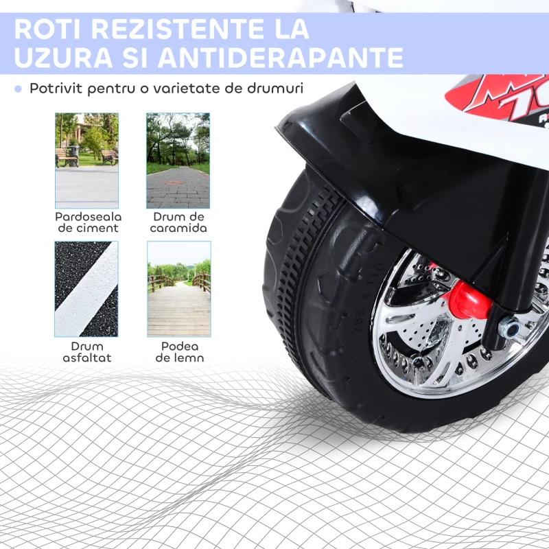 Homcom Motoreta Electrica Copii – 3 Roti, Lumini & Sunete(m-5)