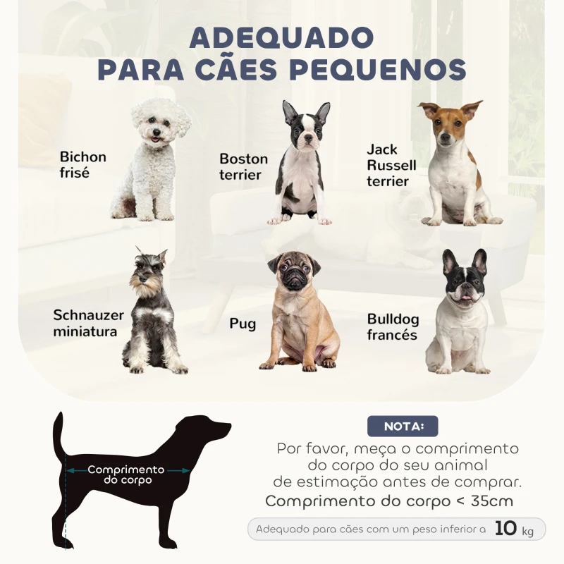 PawHut Sofá para Cães Pequenos com Pés de Madeira Almofada Removível e Capa Lavável  86x55x33 cm Cinzento Claro