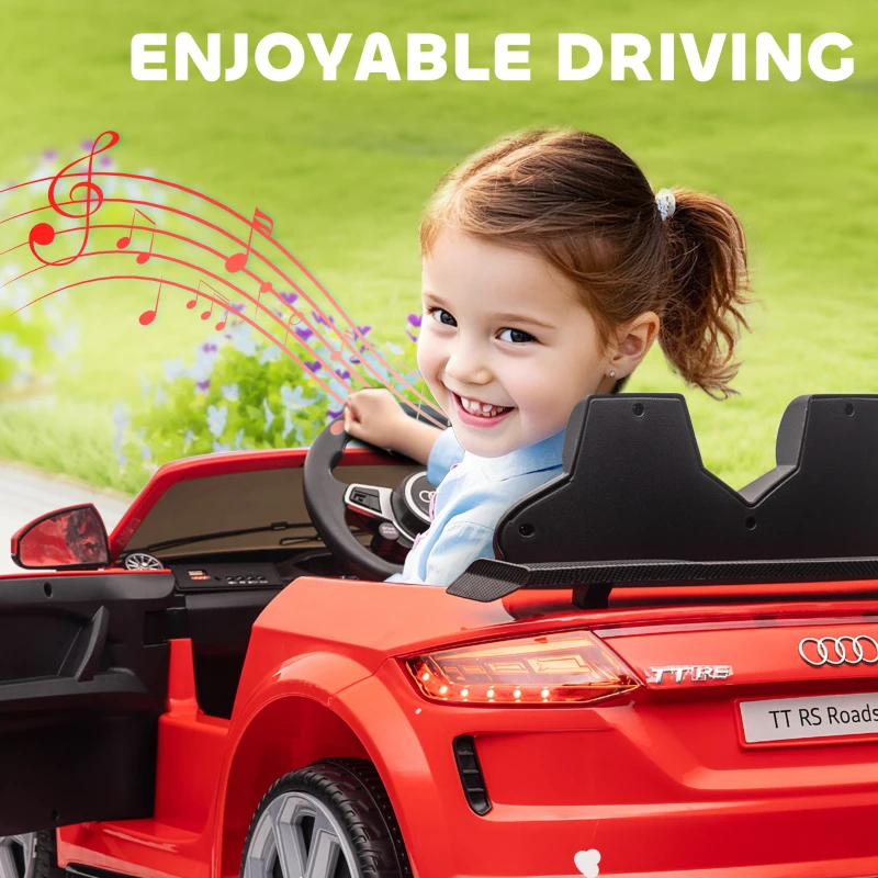 HOMCOM® kindervoertuig elektrische auto Audi TT RS afstandsbediening MP3 3-8 jaar PP rood 103 x 63 x 44 cm | Aosom.de(m-6)