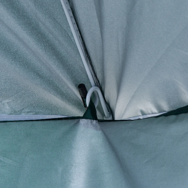 Outsunny Chapéu de Sol de Praia com Painel Lateral Ø220x220 cm com Manivela Manual 8 Hastes de Aço e Bolsa de Transporte Verde