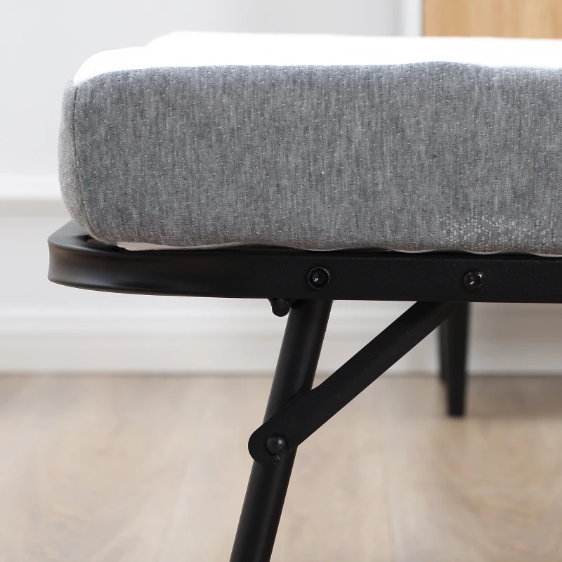 HOMCOM Logeerbed, Klapbed, Reisbed met Wielen, Matras, Staal, Wit+Zwart