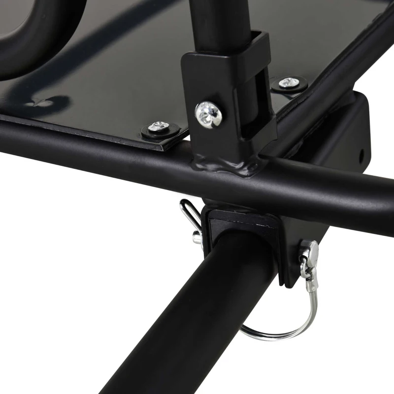 HOMCOM Fietskar Aanhangwagen voor fiets 40 kg laadvermogen Transportkar Handkar Trekhaak Staal Zwart 139 x 71,5 x 49 cm(m-12)