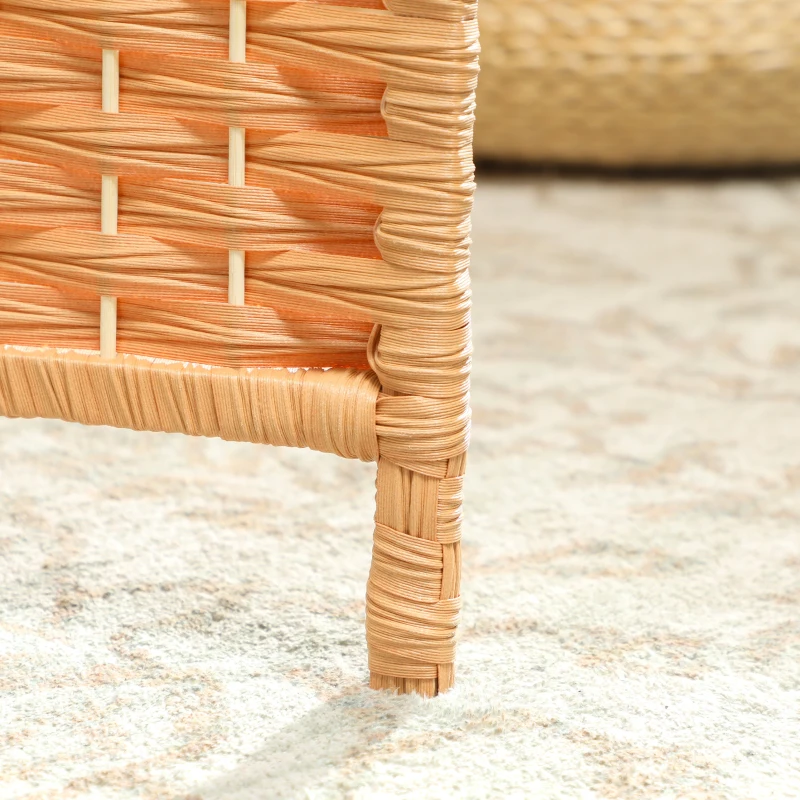 HOMCOM Biombo interior en madera 3 paneles separador de ambientes plegable para salón dormitorio 135 x 180 cm marrón claro