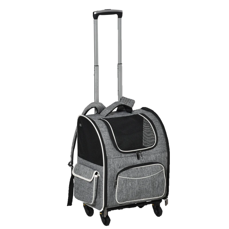 PawHut 2-in-1 Pet Carrier Oxford Fabric Gray + White + Black