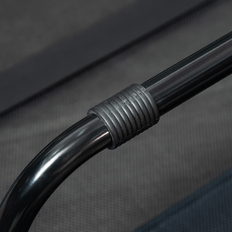 PawHut Dog Bed, Foldable, Outdoor Dog Cot, Elevated Stand, 122 cm x 92 cm x 23 cm, Blue + Black