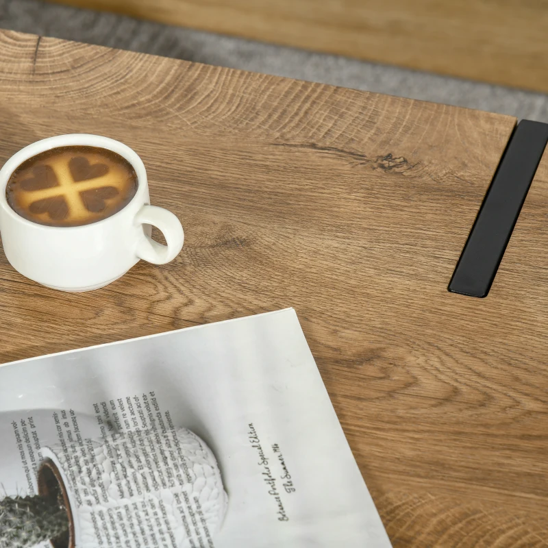 HOMCOM Coffee Table in Industrial Design 105 cm x 60 cm x 42 cm Black + Brown