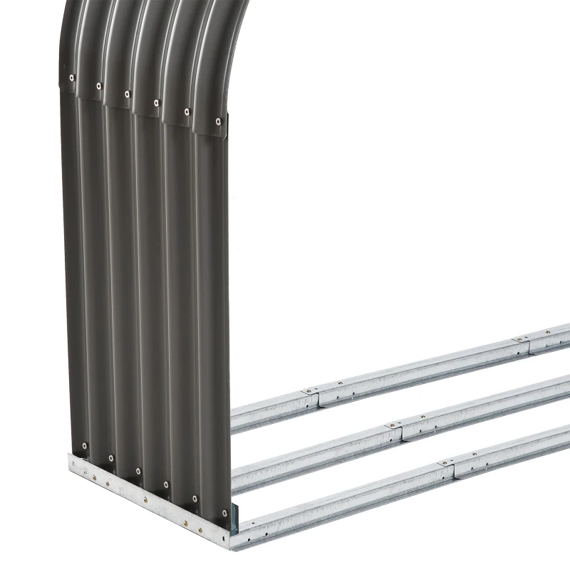 Outsunny Firewood Rack Wood Rack, weather-resistant, Steel, 212 cm x 46 cm x 112 cm, Gray