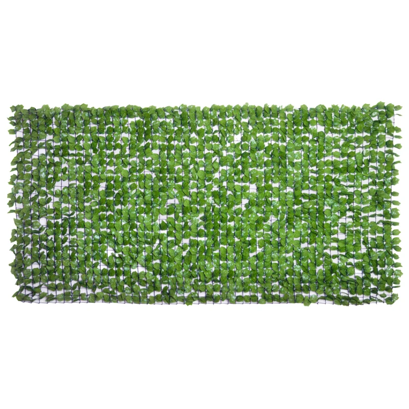 Outsunny Artificial Hedge Privacy Screen, UV-protected, Privacy Screen with Leaves, Hedge Fence, 300 x 150 cm, Green
