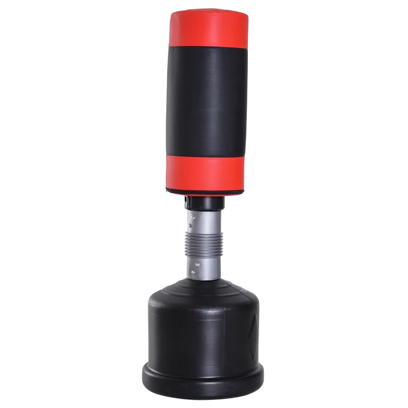 HOMCOM Height-Adjustable Standing Punching Bag with Suspension Red