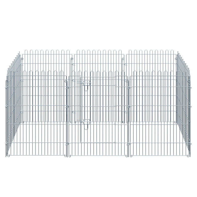 PawHut Puppy Playpen Puppy Enclosure Puppy Fence Playpen for Animals 8-Piece W63 x H91 cm