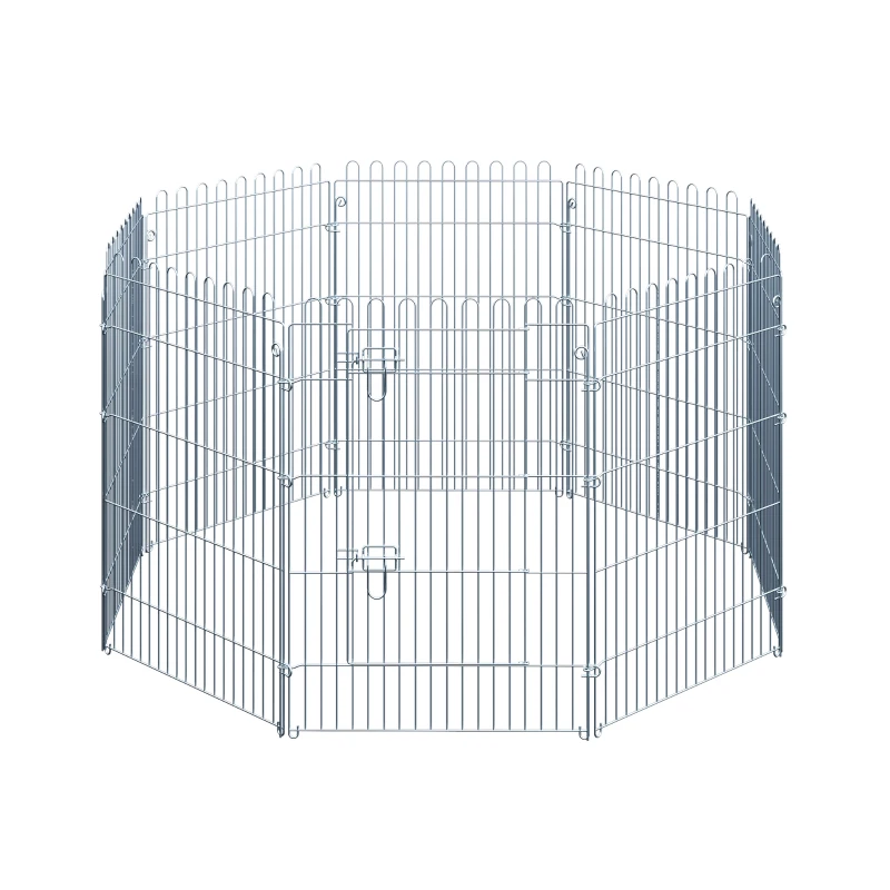 PawHut Puppy Playpen Puppy Enclosure Puppy Fence Playpen for Animals 8-Piece W63 x H91 cm