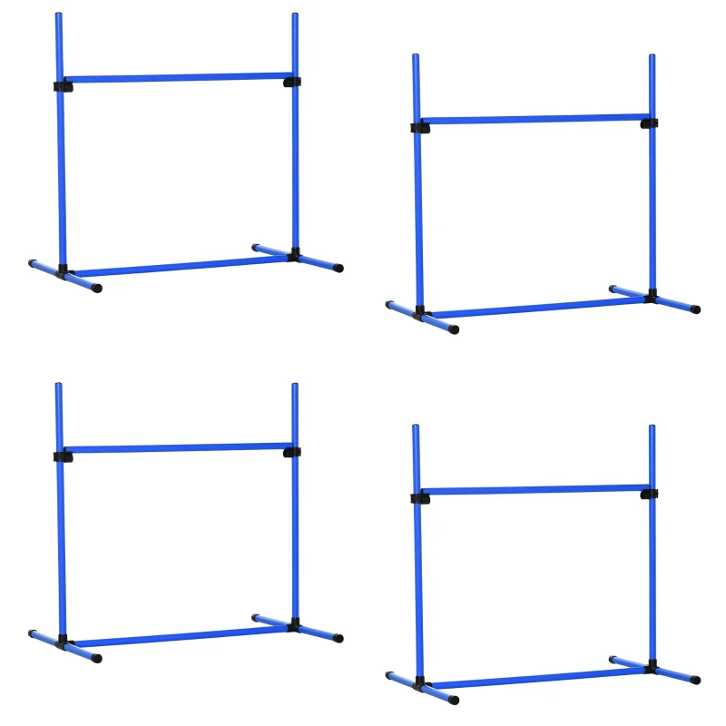 PawHut Agility Set Dog 4-piece Agility Equipment for Dog Training Stick Hurdle Set with 4 adjustable height Hurdles Carrying Bag Coordination Training Agility Set for Games Training
