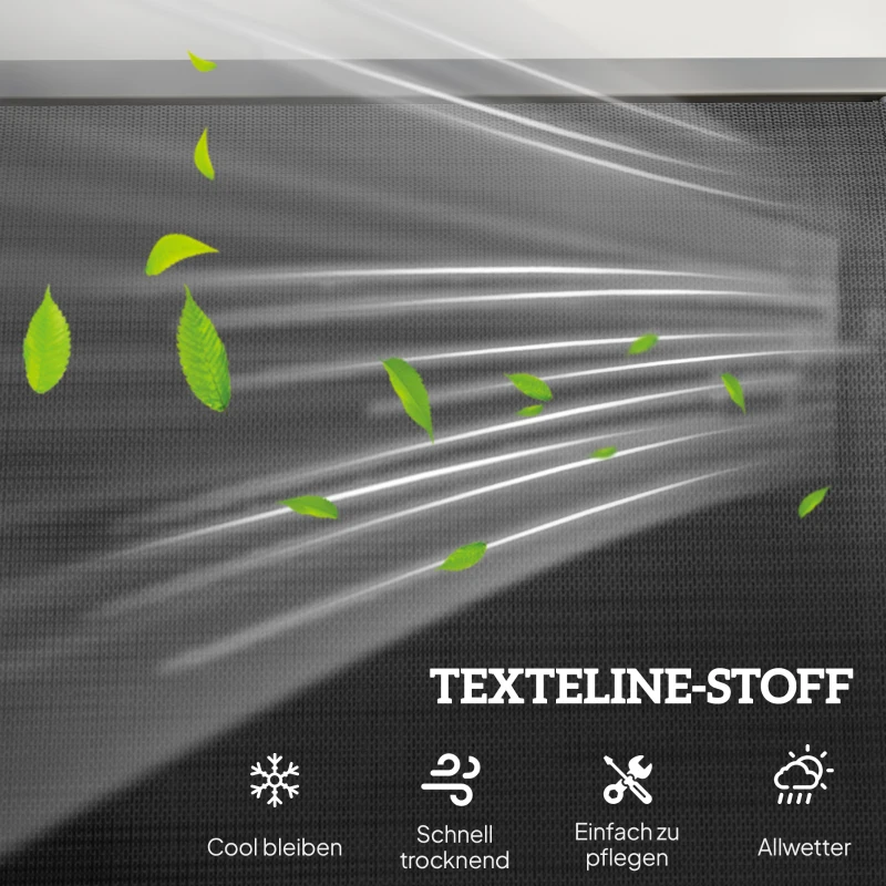 Outsunny 3-Sitzer Schaukelstuhl Gartenbank mit Schaukelmechanismus Gartenschaukel Sitzbank aus Metall Parkbank bis 300 kg belastbar Gartenmöbel für Garten, Terrasse, 147 x 70 x 85 cm Dunkelgrau