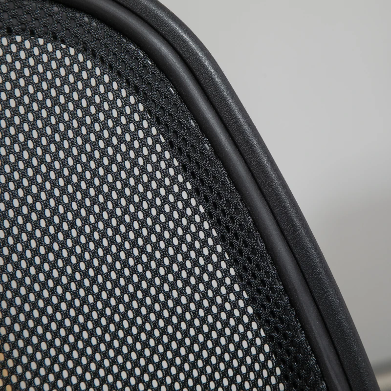 Vinsetto Drawing Chair with Footrest 5 Casters Height Adjustable Steel Mesh Fabric Black