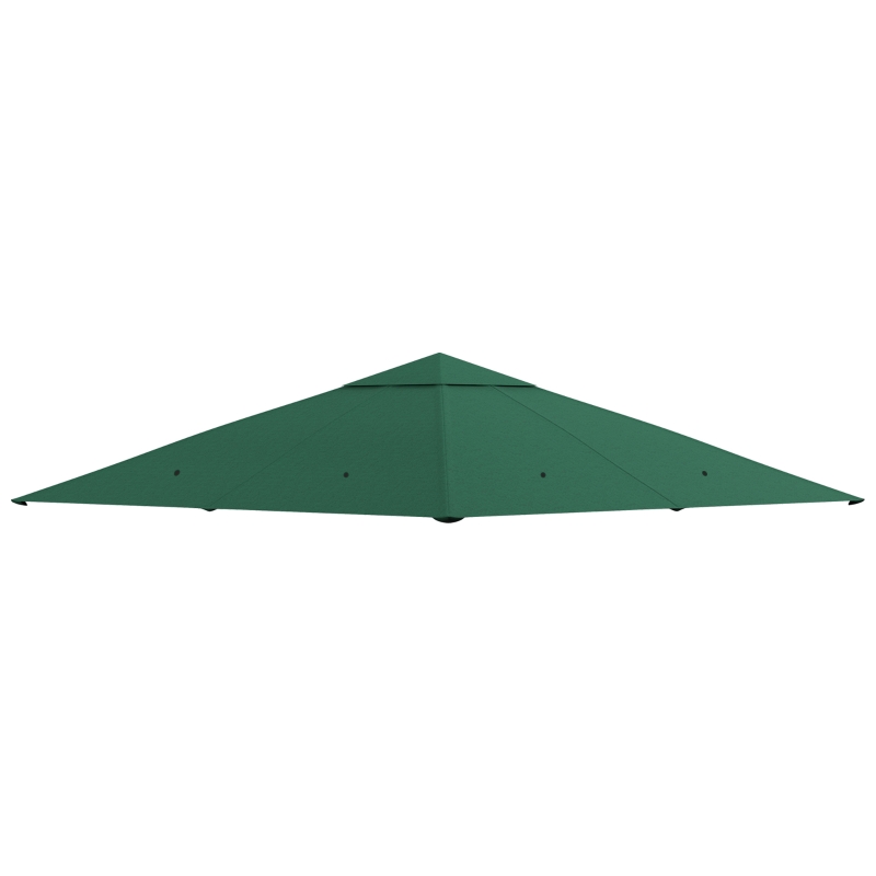 Outsunny Ersatzdach für Gartenpavillon, 8 Wasserabflusslöcher, einfache Montage, Polyester, grün, 2,98 x 2,95 m