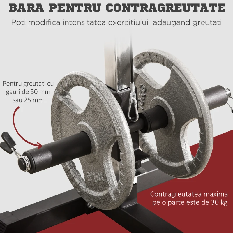 Homcom Statie Fitness Pull‑Down cu Banca Reglabila şi Cablu – Antrenament Acasa