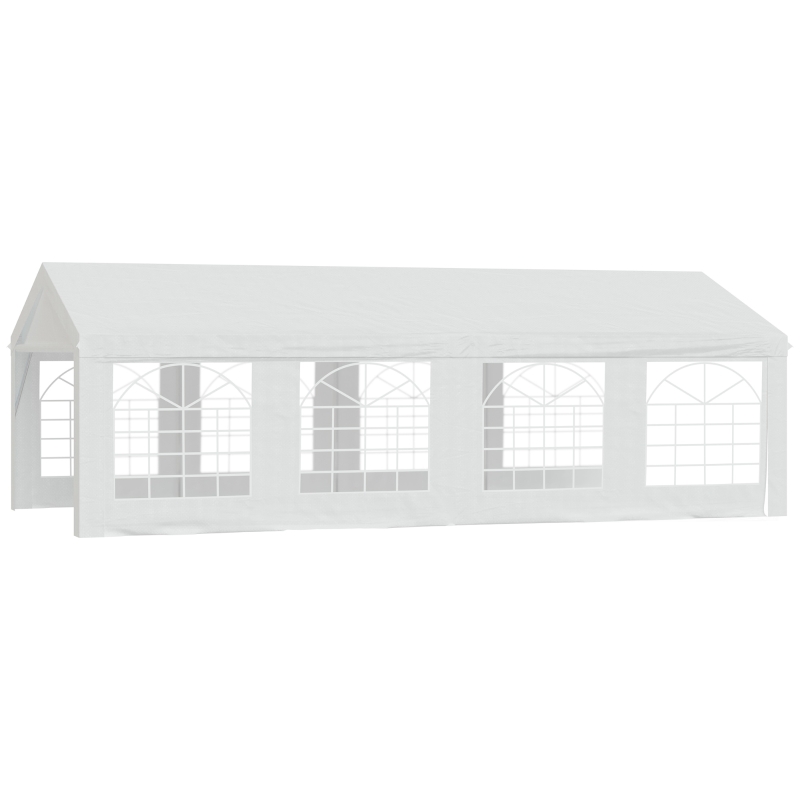 Outsunny Tente Tonnelle de Réception Jardin Chapiteau PE Imperméable Tube Acier 7.98L x 3.92l x 2.8Hm Blanc Neuf 14