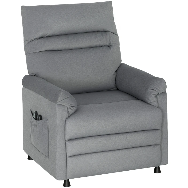 HOMCOM Poltrona Relax com Aquecimento Lombar e Massagem por Vibração Reclinável Função de Memória 82x99x106 cm Cinzento