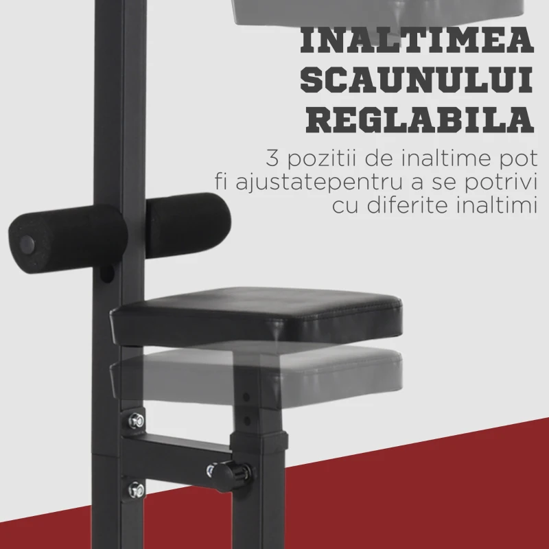 Homcom Statie Fitness Pull‑Down cu Banca Reglabila şi Cablu – Antrenament Acasa