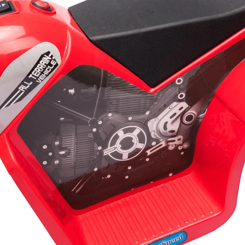 HOMCOM Moto électrique Enfant Chopper Tout-Terrain 6 V 20 W Marche AV AR 3 Roues Effets Lumineux et sonores Rouge Noir