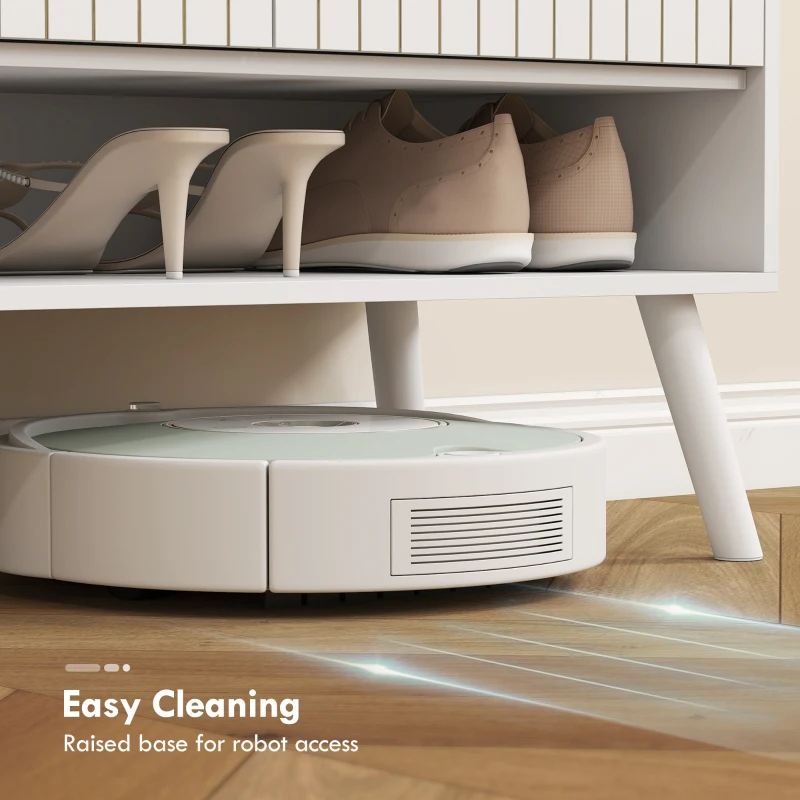 HOMCOM Scarpiera Ingresso con Ripiani Regolabili Compartimento Aperto per 15 Paia di Scarpe 75x35x97 cm Bianco