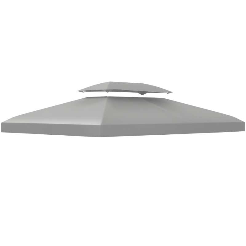 Outsunny 3x4m Gazebo Canopy Replacement Cover - 2 Tier Top Roof UV Cover for Garden Patio Outdoor Sun Awning Shelters (TOP COVER ONLY)