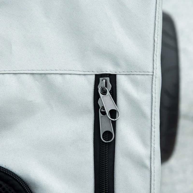 PawHut Hondenwagen voor Middelgrote Honden 2 Netramen 1 Zijtas Oxford Stof Staal Zwart