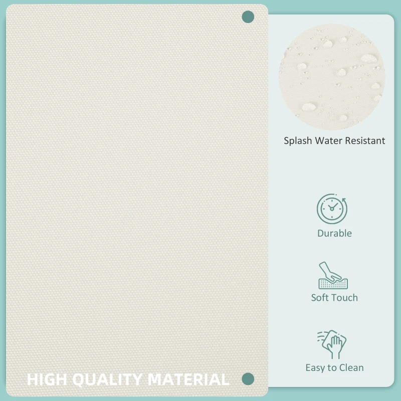 Outsunny Replacement Cushion Covers for Garden Sofa Set, Garden Rattan Sofa Cushion Polyester Cover Replacement Outdoor - No Cushion Included, Cream