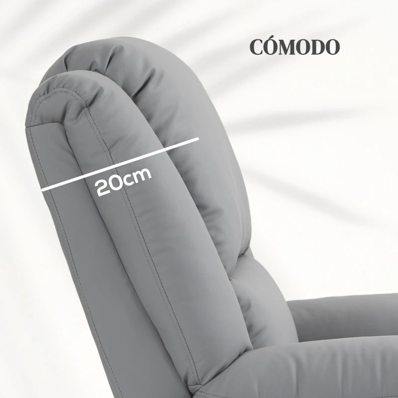 HOMCOM Sillón Levanta Personas Eléctrico con 8 Punto de Masaje Función de Calentamiento 2 Controles Remotos y Bolsillo Gris