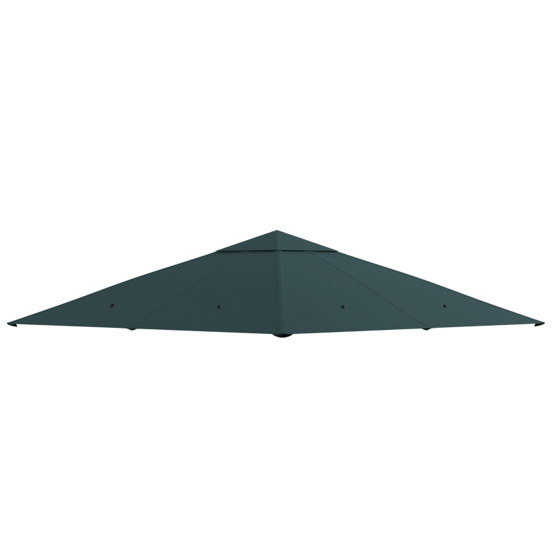 Outsunny Tetto di Ricambio per Gazebo 3x3 m in Poliestere Grigio con 8 Fori di Ventilazione