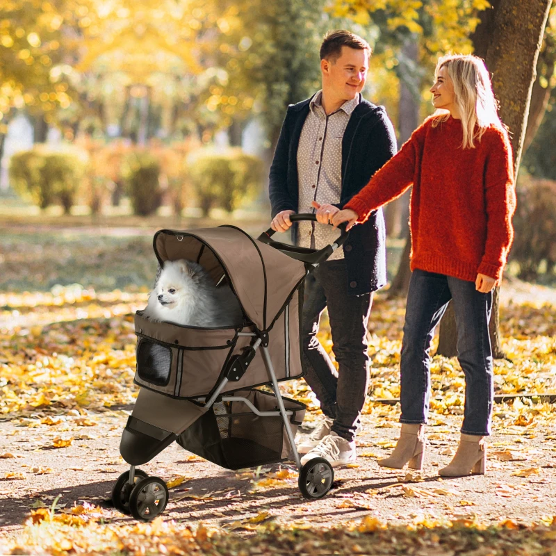 PawHut hondenwagen hondenbuggy honden pet stroller buggy 4 kleuren 3/4 wielen