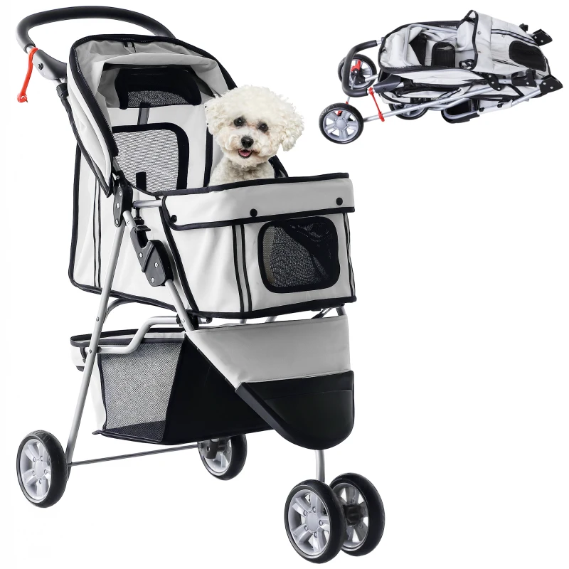 PawHut hondenwagen hondenbuggy honden pet stroller buggy 4 kleuren 3/4 wielen