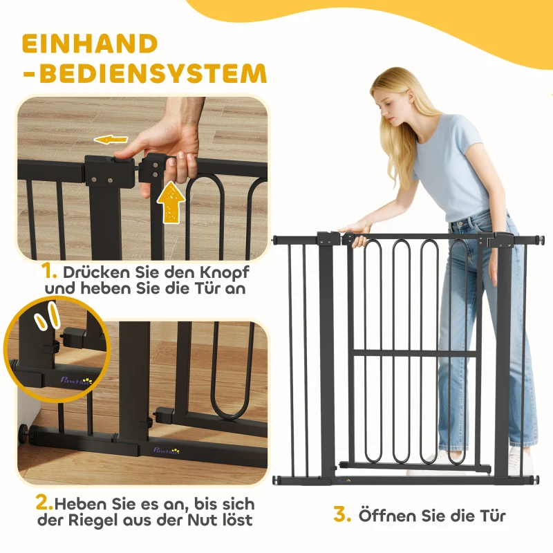 PawHut Bramka ochronna dla psów, 76-104 cm, bramka bez wiercenia, bramka na schody