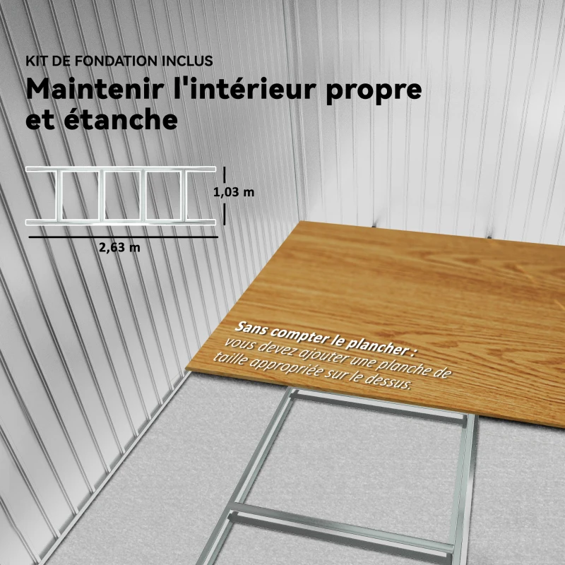 Outsunny Abri de Jardin 4,9 m² cabane de jardin armoire de jardin Porte coulissante ventilations tôle Acier Jaune