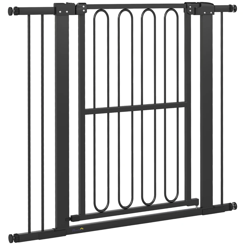 PawHut Barrera de Seguridad para Perros, 76-104 cm Barrera sin Necesidad de Taladrar, Puerta de Escalera