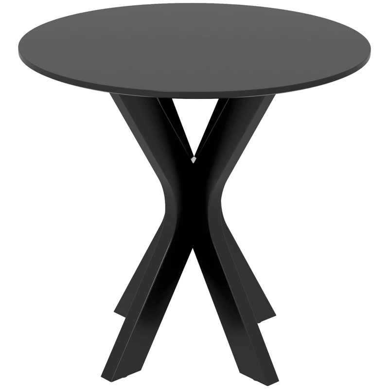 HOMCOM Esstisch Küchentisch Runder Tisch, Modernes Design, 78 cm x 78 cm x 75 cm, Schwarz