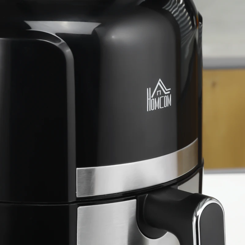 HOMCOM Friteuse sans huile 4 L, air fryer 1300 W 12 programmes, écran tactile, température réglable, panier antiadhésif, noir