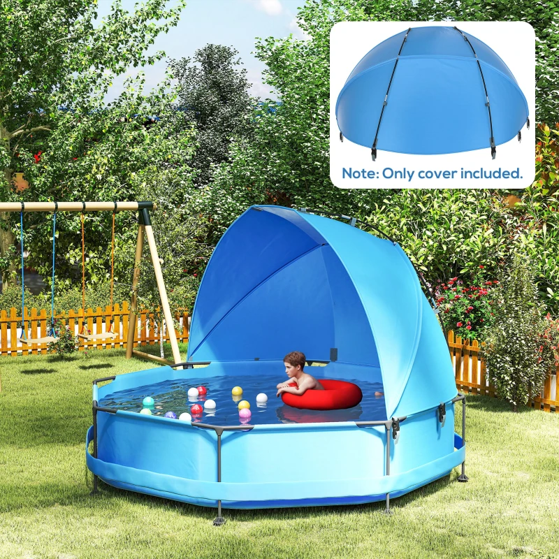 Outsunny Sonnenschutz für Pools, einfacher Aufbau, anpassbare Position, UV-Schutz, blau, 3,6 x 1,75 x 1,2 m