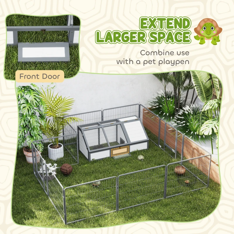 PawHut Box per Tartarughe da Esterno, Design Senza Fondo, Facile da Aprire, Bianco