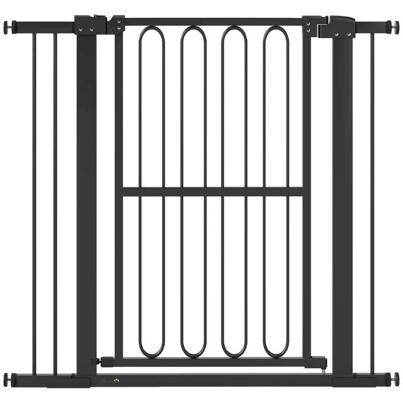 PawHut Barrera de Seguridad para Perros, 76-104 cm Barrera sin Necesidad de Taladrar, Puerta de Escalera