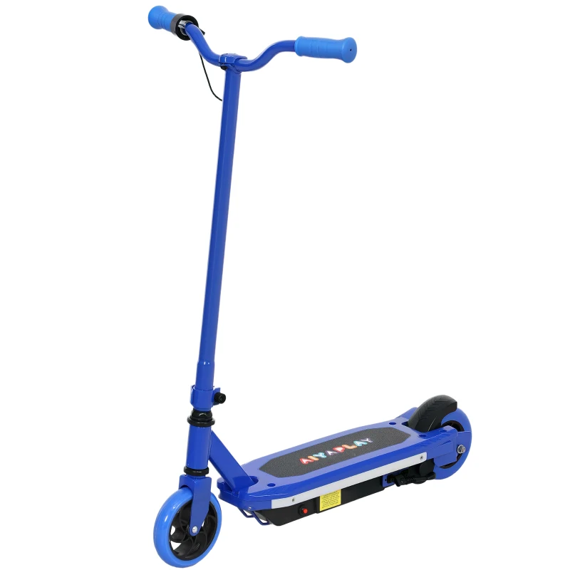 AIYAPLAY Trottinette électrique pour enfants 6-14 ans, vitesse maximale 10 km/h, lumières LED colorées, frein électrique, bleu