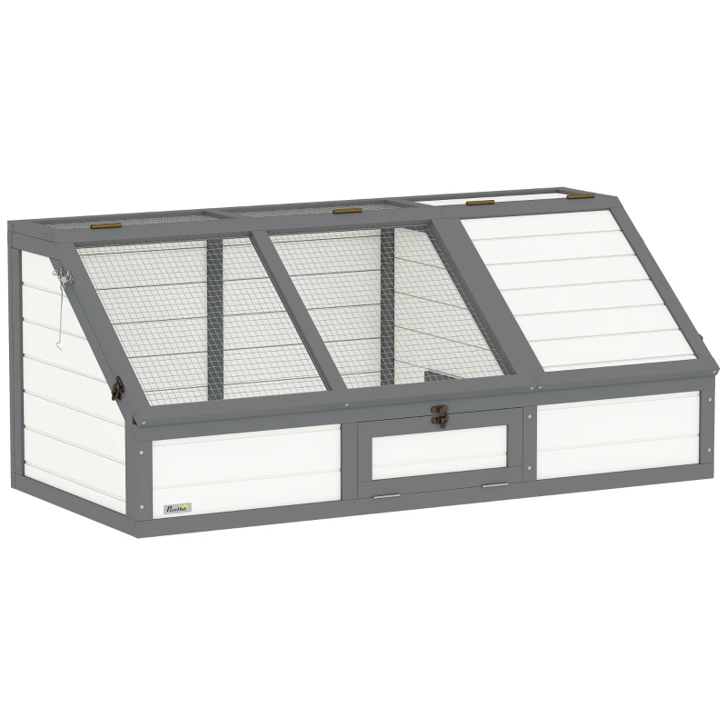 PawHut Box per Tartarughe da Esterno, Design Senza Fondo, Facile da Aprire, Bianco